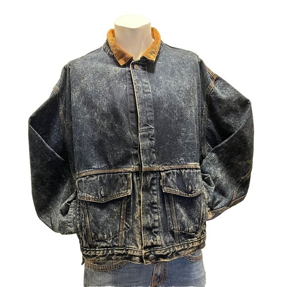 LEVIS Vintage 80s Mens Made In USA Denim Corduroy Trucker Jacket XL EUC - Picture 4 of 11